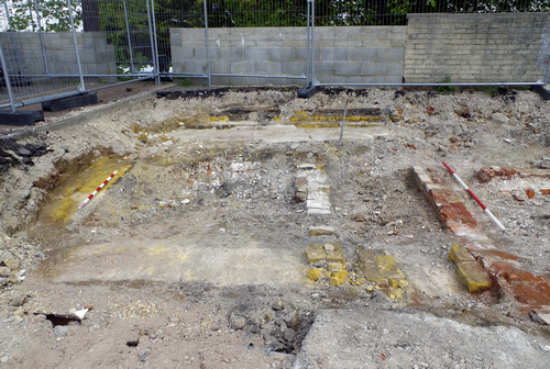 excavated yellow and red brickwork