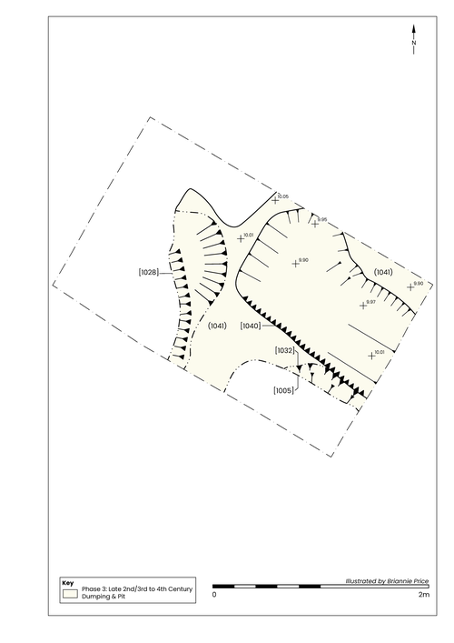 Trench 1, Phase 3 dumping and pit