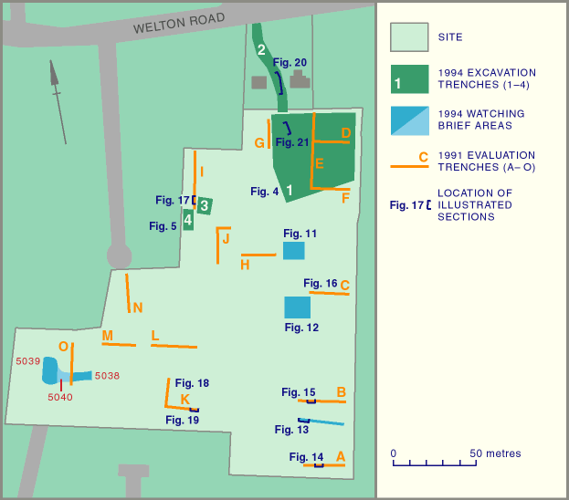 figure 3 - clickable map of trenches excavated