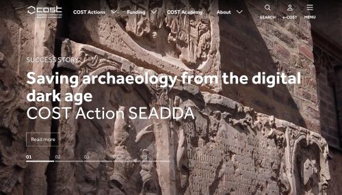 COST homepage screenshot showcasing SEADDA project